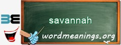 WordMeaning blackboard for savannah